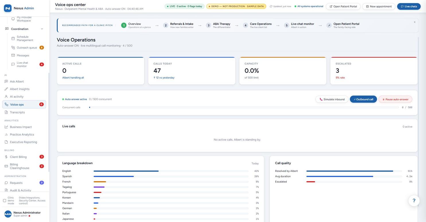 Voice Operations screen